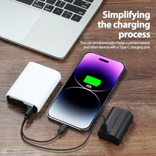 ENEGON LP-E6NH 2800mAh USB-C Charging Rechargeable Camera Battery (2 Pack) for Canon EOS R, R5C, 5D Mark II, 5D III, 5D IV, 5DS, 5DSR, 6D, 7D, 7D II, 7D III, 80D, 70D, 60D, 60Da, XC10, XC15