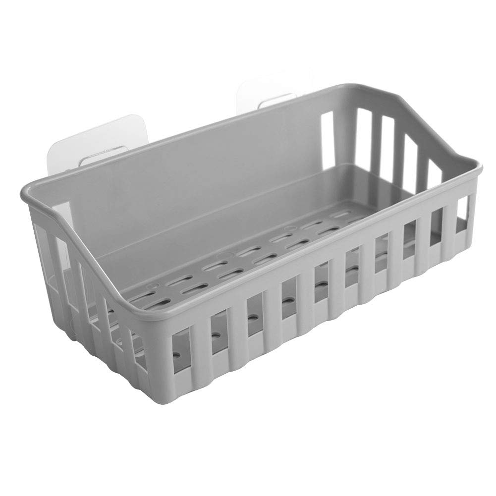 Cyrank Shower Caddy Self Adhesive Bathroom Shower Shelf Basket Wall Mounted No Drilling Shower Organizer Floating Shelf for