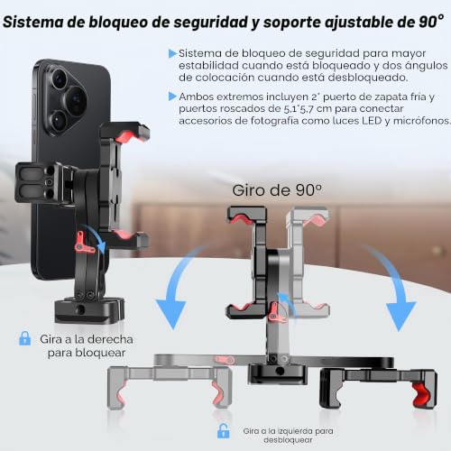 Soporte de trípode para teléfono con abrazadera de clip ajustable metal 4