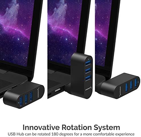 Sabrent Premium 3-Port Aluminum Mini USB 3.0 Hub [90°/180° Degree Rotatable] (HB-R3MB)