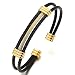 COOLSTEELANDBEYOND Mens Womens Stainless Steel Twisted Cable Adjustable Open Cuff Bangle Bracelet Gold Black Two-Tone