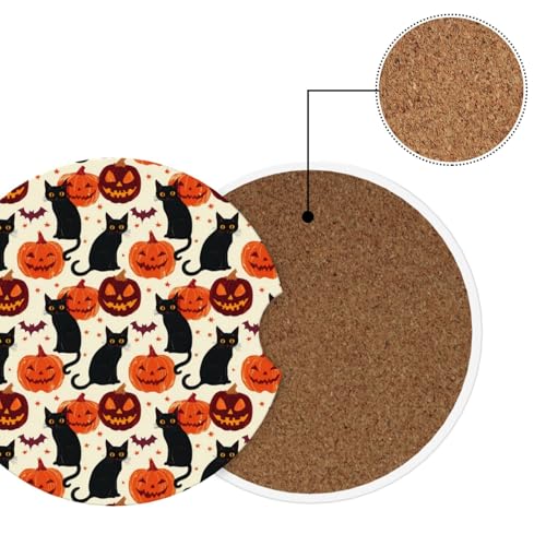 2 Pack Portavasos para Auto Halloween Negro Gato Murciélago miniatura 6
