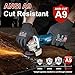 Highest Level Cut Resistant Gloves, ANSI A9 Cut Proof Work for Men & Women, Heavy Duty Fishing, Touch-Screen, Durable for Woodworking, Gardening, Black, M