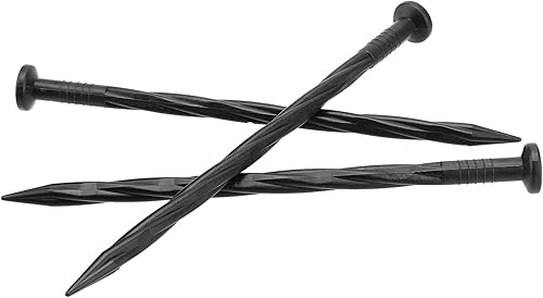 Miniatura 5 de Paquete de 100 estacas de anclaje de plástico de 8 pulgadas, estacas de anclaje de paisaje, estacas de plástico en espiral para barrera de malezas,