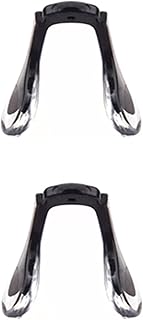 ExactFitt Silicon Rubber Screw In Bridge Saddle Conjoined Nose Pads Pieces for Oakley Eyeglasses Glasses Frames BT431 (Clear Black - 2 Pairs), 24mm x 22mm