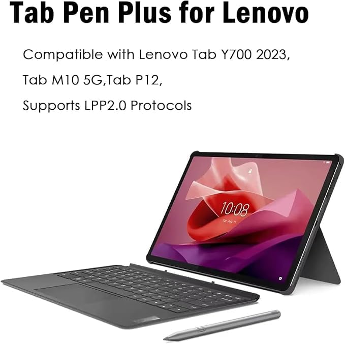 Tab Pen Plus pour Lenovo Tab Pen Plus(AP500U) Compatible avec Lenovo Tab P12 2023,Tab M10 Plus 5G,Tab M11,Tab K11,Tab K11 Plus,Prend en Charge Les Protocoles LPP2.0,avec Fixation Magnétique Bluetooth