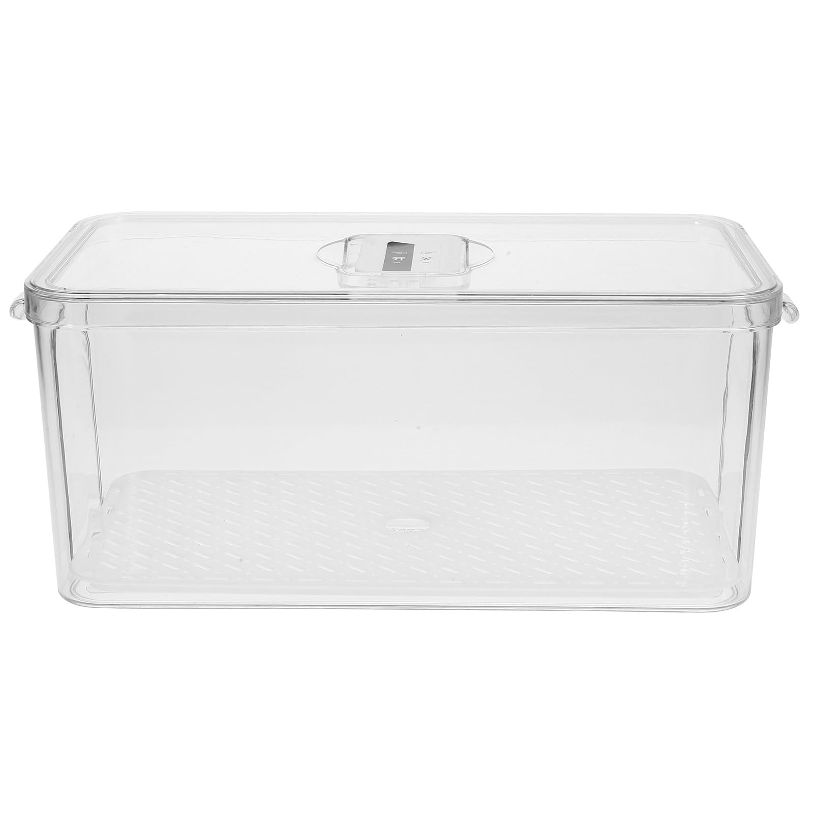 Contenedor Organizador Transparente para Refrigerador y Congelador, Caja de Almacenamiento Hermética Grande con Bandeja de Drenaje Extraíble, Adecuado para Frutas, Reutilizable