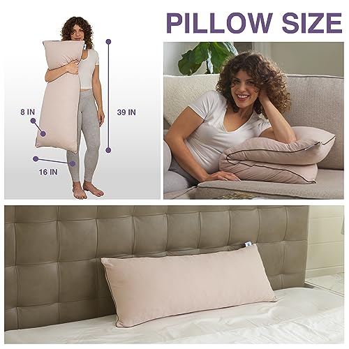 Pharmedoc Body Pillow, Pregnancy Pillows, Side Sleeper Pillow, Long, Memory Foam Pillow, Mocha