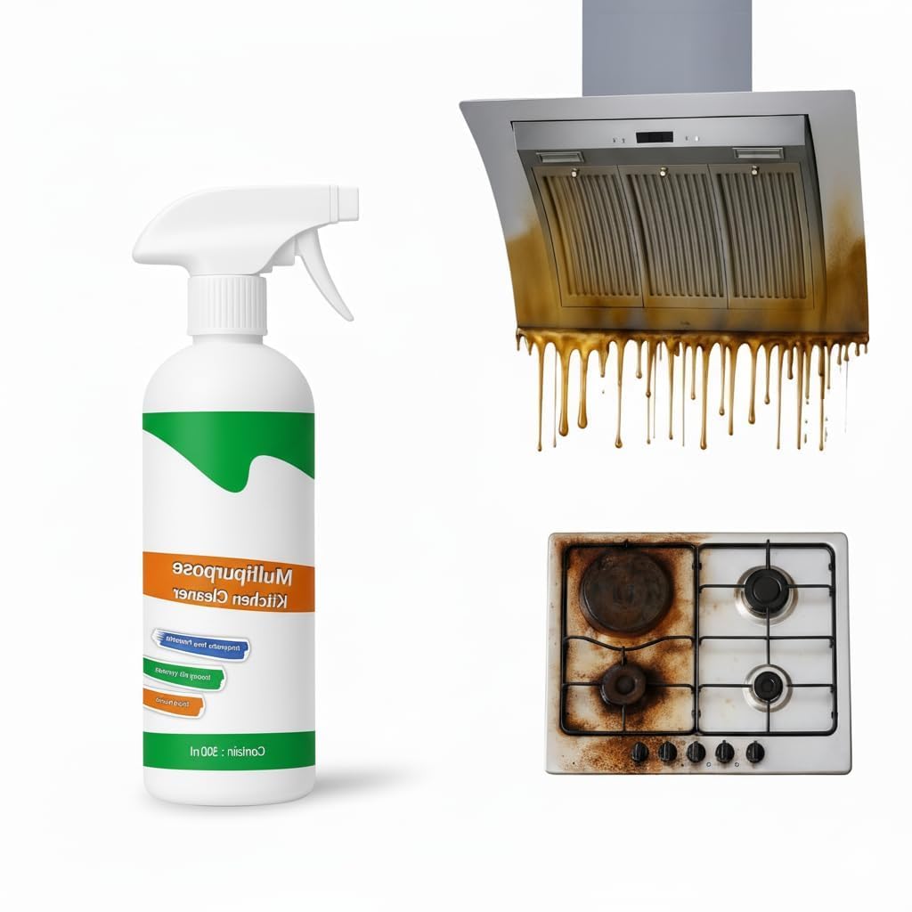 500ML Kitchen Cleaner Spray Oil & Grease Stain Remover For Gas Stove, Chimney BBQ Exhaust Fan Non-Flammable Magic Degreaser Liquid Spray for Grill & Home glow all surface cleaner spray (Pack of 1)-image-22