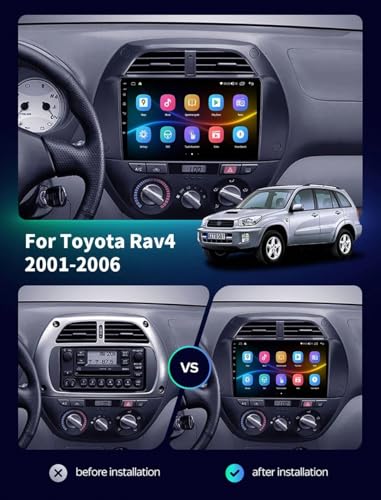 Pantalla de Coche con Android Auto Solución a Salpicaderos Antiguos de Toyota RAV4 2