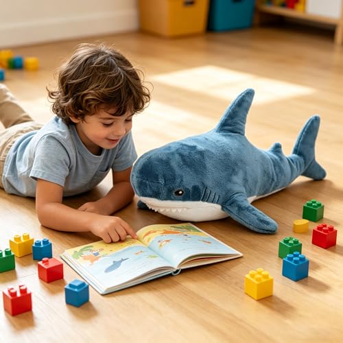 Image of Djungelskog Shark Plush, Shark Stuffed Animal, Shark Pillow for Home Room Decor- Ideal Gift for Kid Boy,Girl&Girlfriend (60cm /24inch)