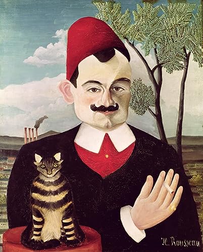 Impresiones de lienzo Retrato de Pierre Loti de Henri JF Rousseau, pintura vertical 60x90