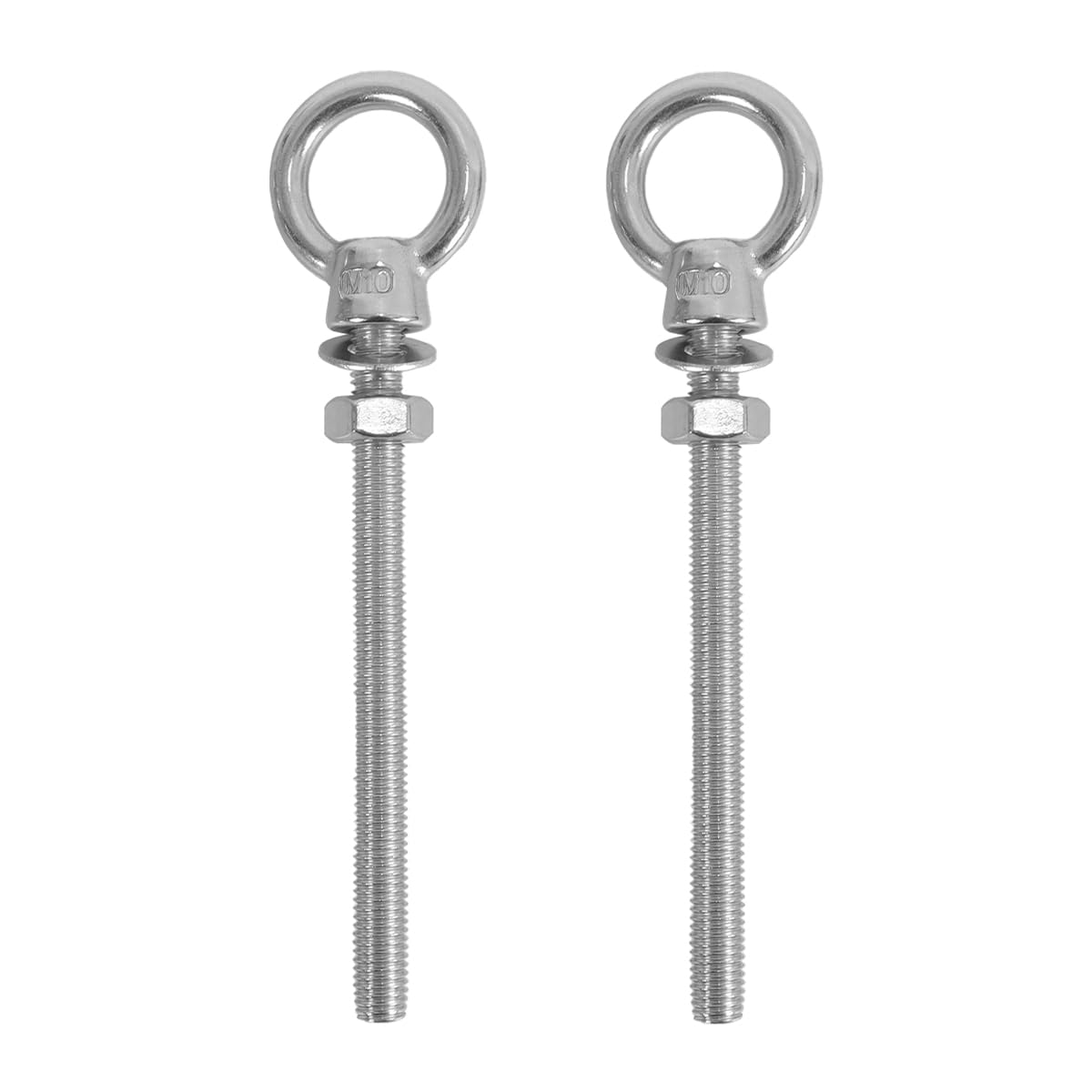 DUZEPA 2 PCS Eye Bolts M10 x 120mm, Stainless Steel Lifting Ring Bolt for Mounting and Suspension(M10x120mm)