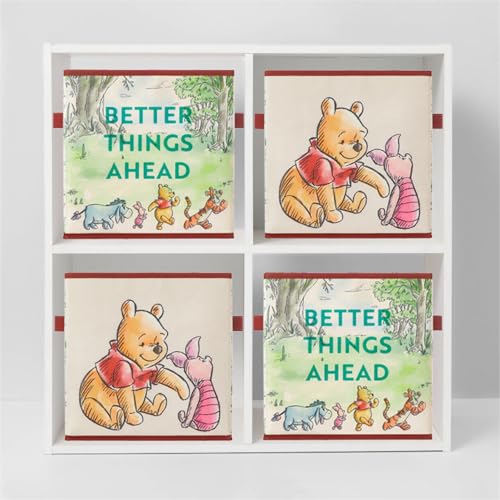 Image of Disney Winnie the Pooh Storage Cubes, Set of 2 Fabric Storage Bins with Handles, 10x10 Collapsible Cube Organizer Baskets for Nursery, Kids Room, Playroom, Closet & Shelf Storage
