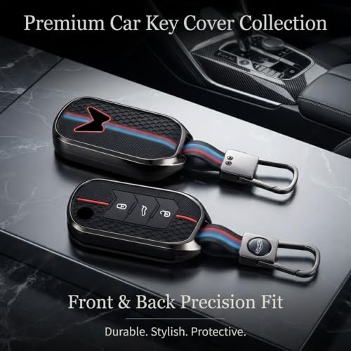 Image of Coll of Fest Luxury Metal Silicon Key Cover Compatible with Mahindra Scorpio N | 3Xo | Xuv 300 | Marazzo | Xuv 700 | Xuv 400 Ev | Bolero | Thar 3 Button Flip Key Glow in the Dark