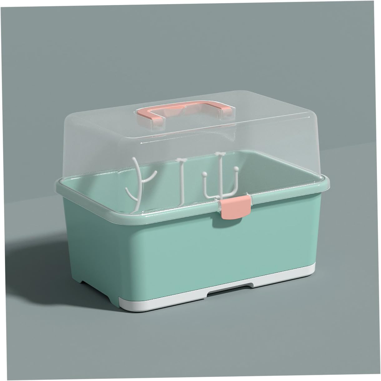 Babyflaschen Trockenbox mit Deckel Organizer für Babyflaschen und Babybesteck Freier Aufbewahrungsbehälter mit Abtropfschale für Küche und Stillzubehör