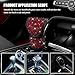 HQRNYP Bling Auto Gear Shift Knob Cover, Car Shifter Cover, Sparkly Crystal Rhinestones Gear Shift Knob Cover for Women Girls, PU Leather Shift Gear Cover with Bling Accessories Fit Cars (Red)