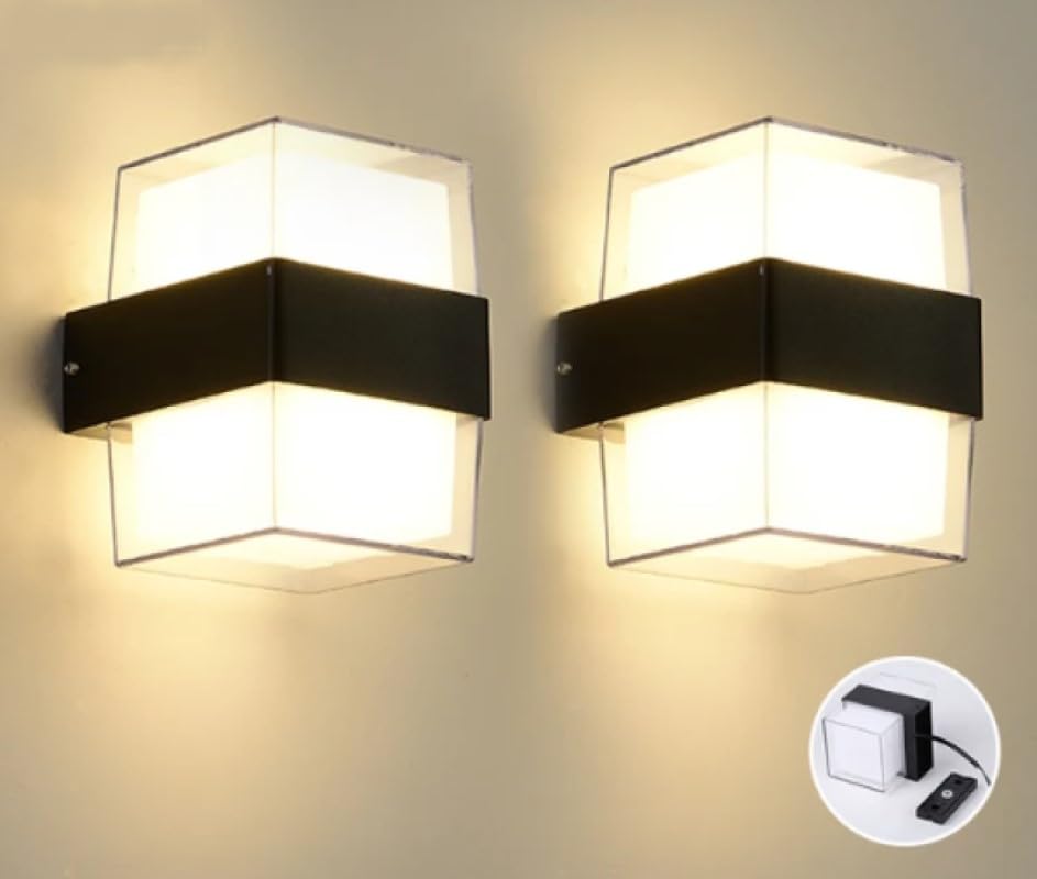 Duvar lambası Modern Led Işık 12W 3200K Gün Işığı Su Geçirmez Duvar Aplik iç&dış Mekan Aydınlatma (2 Adet)
