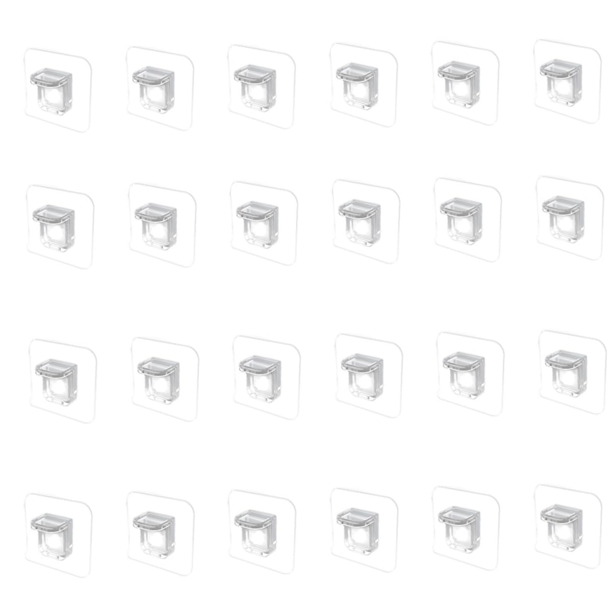 Generic 24pcs Shelf Holder Bookcase Shelf Pegs Adjustable Drop Hitch Kitchen Cabinet Shelf Clips Wardrobe Bracket White Shelf Brackets Heavy Duty Hook Abs Cabinet Level Cupboard, 7X7CM, Transparent