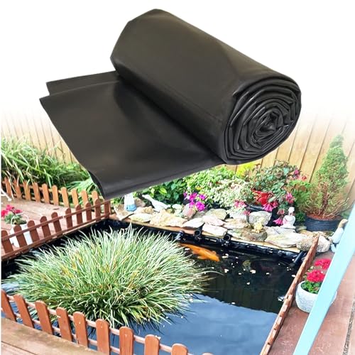 Revestimiento negro para estanques de 3 x 6 m, HDPE, impermeable, resistente a los rayos UV, membrana para estanques de peces, cascadas y fuentes, 4 x 5 m y 5 x 8 m. Opciones disponibles
