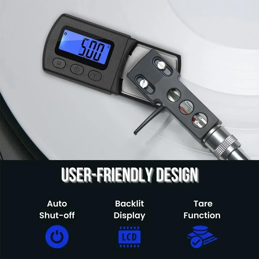 DollaTek Professional Digital Mini Stylus Force Scale Gauge Tester 0.01g LCD Blue for Tonearm Phono Cartridge Jewelry Balance