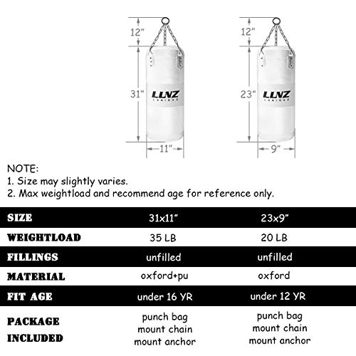 Luniquz Kids Punching Bag, Unfilled Hanging Boxing Bag with Mount Chain for Boys Girls, 31" in Red - Thumbnail 6