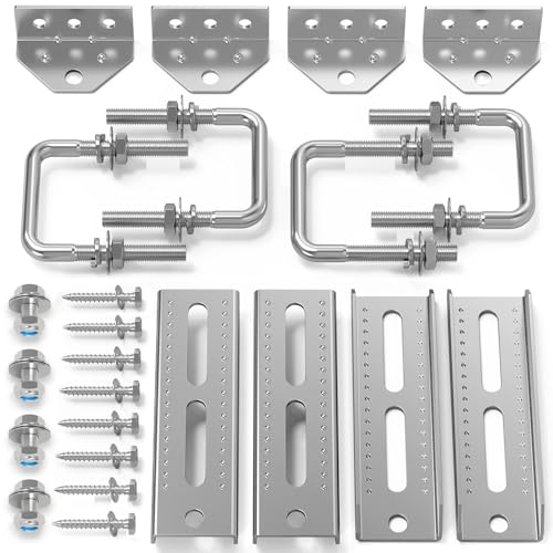 4 Pcs 8 inch Galvanized Swivel Top Bunk Bracket Kit with Hardware, for 3