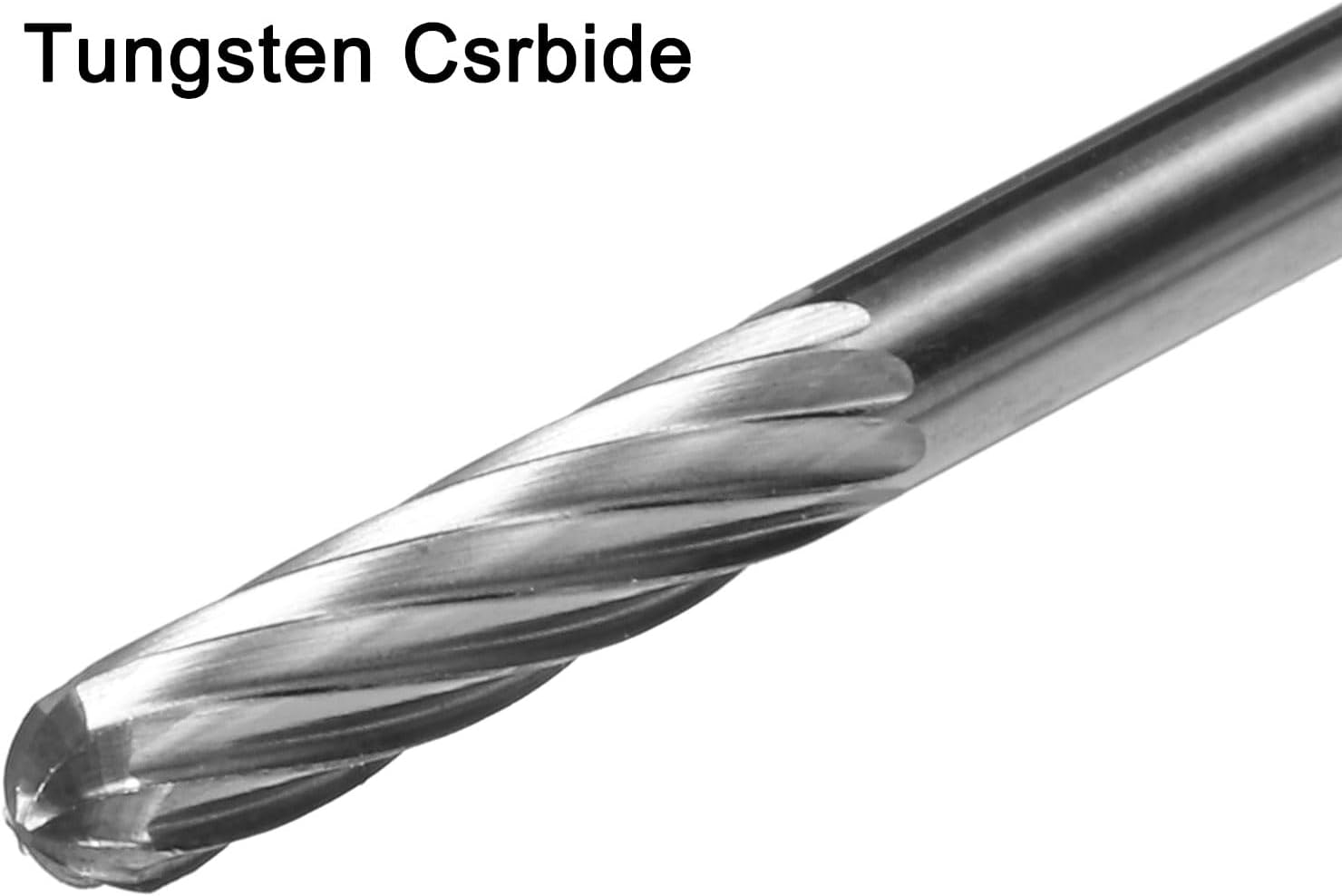 uxcell Tungsten Carbide Rotary Files 1/8" Shank, Single Cut Cylindrical Radius End Rotary Burrs Tool 3mm Dia, for Die Grinder Drill Bit Alloy Steel Hard Metal Carving Polishing, 6pcs