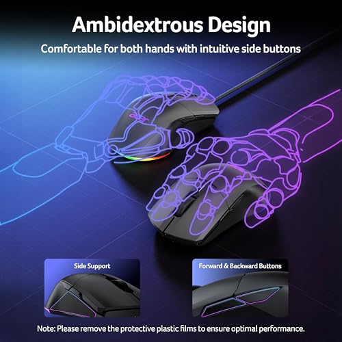 Image of Acer Wireless Gaming Mouse for Laptop, 24,000 DPI Wired Computer Mouse with 8 Programmable Buttons, Left & Right Hand, Rechargable Gaming Mice, Long Battery Life, RGB Lighting Gamer for PC, Desktop
