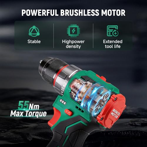 Taladro inalámbrico Hoteche 16V Brushless 75NM torque miniatura 5