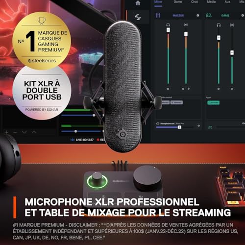 Microphone XLR SteelSeries Alias Pro Streamer Podcaster et Perche Micro avec Mixeur USB - 4