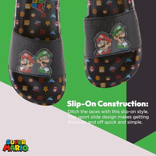Nintendo Boys Mario Slide Sandals - Super Mario Shoes - Mario, Luigi, Kirby and Donkey Kong Slide Sandals Shoes4