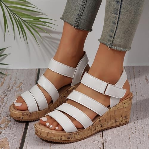 Women's Roman Style Open Toe Platform Sandals Wedge Ankle Strap Sandals Summer Open Toe PU Leather Shoes2