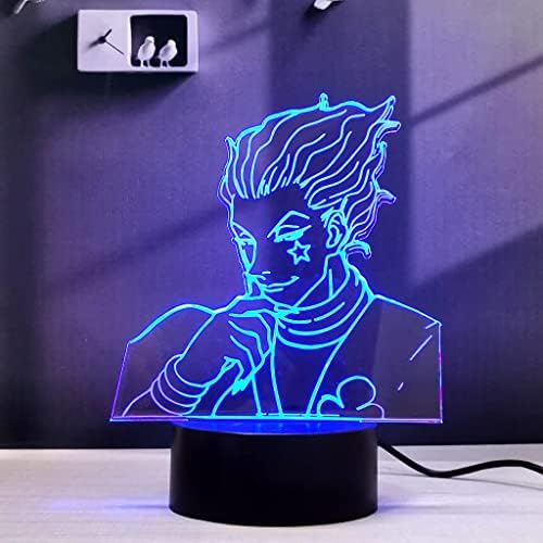 2 in1 Gon Killua Hisoka Merch 3D Illusion LED Anime Lamp RGB 16 Colors Remote Control Bedroom Night Light