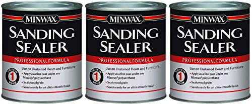 Minwax 657000000 Water-Based Sanding Sealer, Quart,Clear 3 Pack