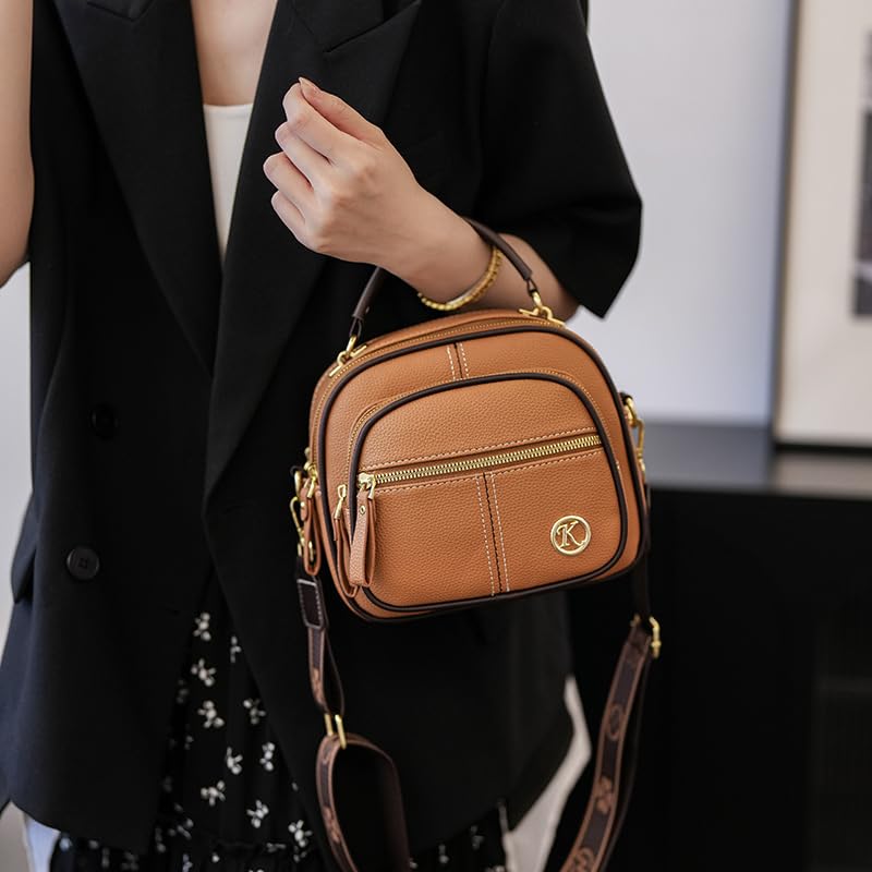 Coefficienta Classic Multi Compartment Crossbody Bag,Women Stylish Top Handbag,Large Capacity Retro Shoulder Bag2
