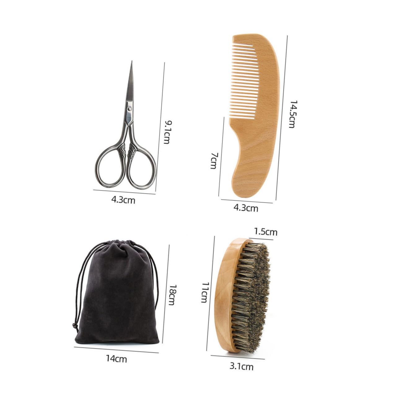 OSOLADY 1set Beard Styling Scissors Kit Beard Caring Tool Cloth Storage Bag for for Men