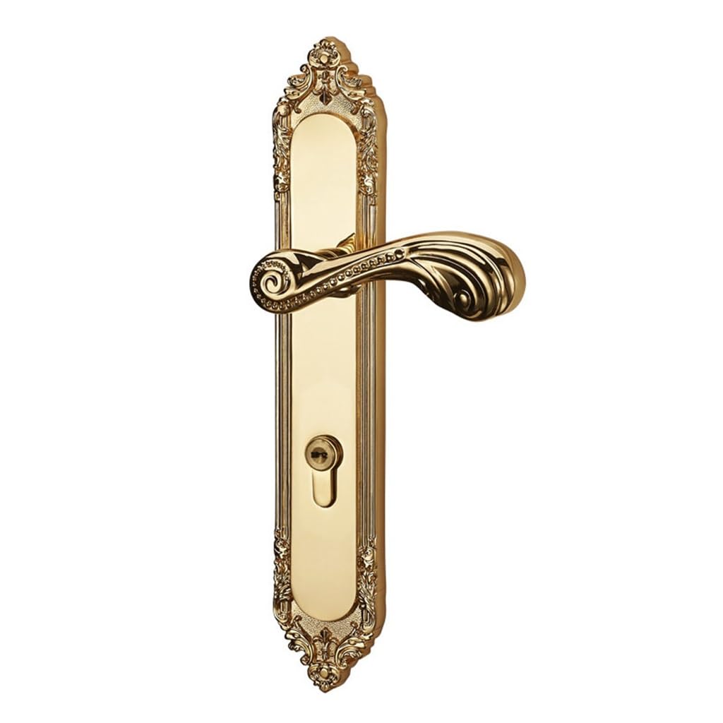 Serrure de porte intérieure universelle en cuivre doré pour boiserie