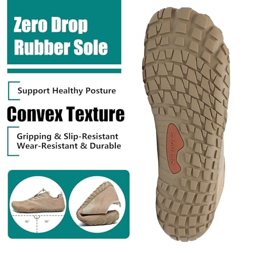 Image of SAGUARO Womens Mens Barefoot Shoes Minimalist Trail Runner Wide Toe Box Zero Drop Outdoor Cross Training Shoe