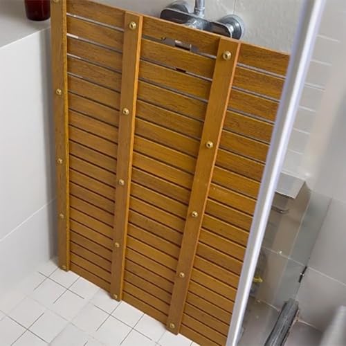 Mata prysznicowa z drewna tekowego, antypoślizgowa, z otworami odpływowymi, do łazienki i spa