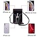 SHOE GONE Small Fringe Crossbody Bag Cell Phone Purse Wallet with Touch Screen Window Carabiner Credit Card Slots for Women Gift Black, Medium