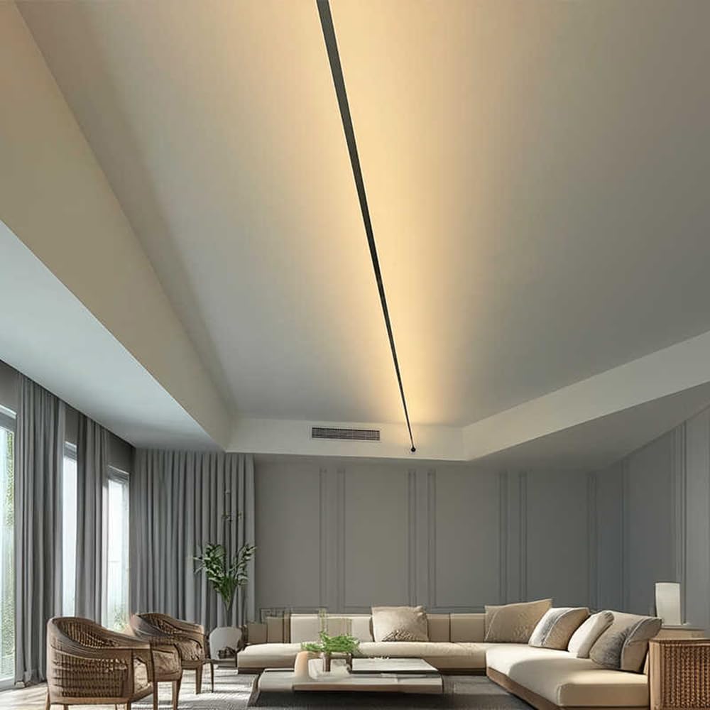 Moderna Corridoio Lampada da parete Lineare LED Skyline Camera da letto Luci di linea COB Applique da parete Interni Strisce Acciaio inox Lampada da Comodino Regolabile per Soggiorno Scale (4000K,5M)
