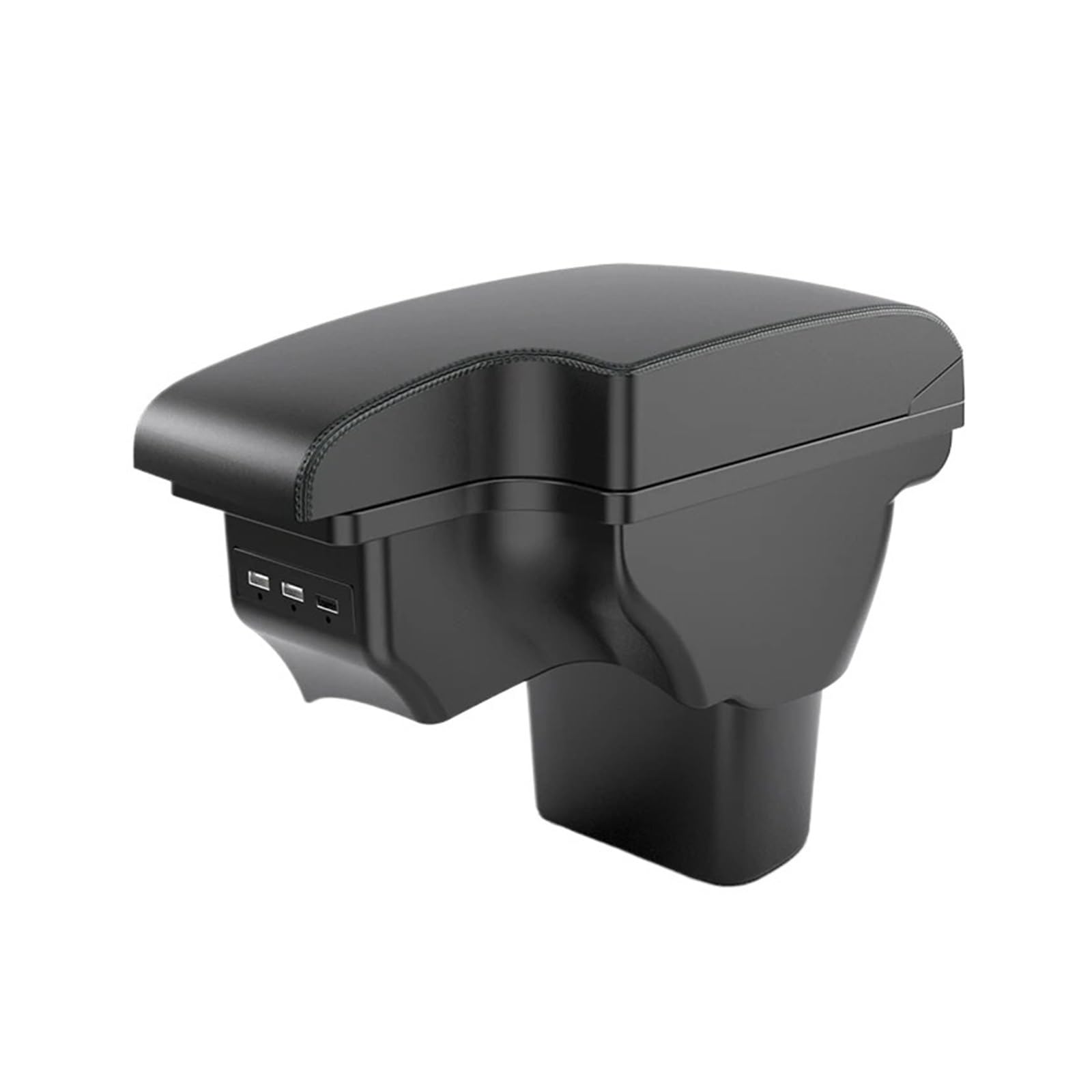 Ggwqoops Car Armrests For Nissan For Juke For Infiniti Armrest Car Center Console Interior Modification Double Layer Storage Box USB Accessories Armrest Box(A2 black line Corium)