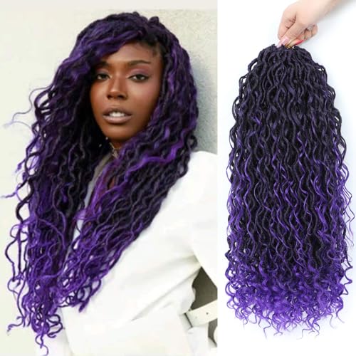 Image of Goddess Faux Locs Crochet Hair for Black Women, Long Boho Style Locs Braids