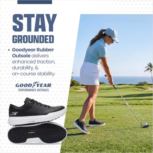 Image of Skechers Women's Drive 6 Arch Fit Golf Shoe | Golf, Waterproof, Arch Fit, Relaxed Fit, Goodyear Rubber Outsole, Premium Leather, Spikeless