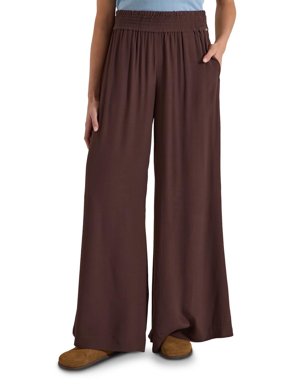Cecil Women's High Waist Wide Leg Trousers in Loose Fit 3717280, Brown Cacao, XS/ 30L