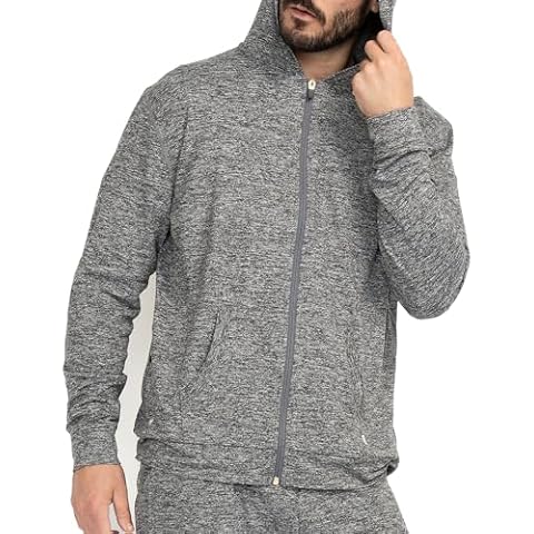 Ejis Zip Up Hoodies for Men, Anti Odor Moisture Wicking Lightweight Sweatshirt for Golf Running Cover