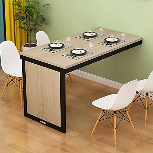 Mesa de comedor plegable Mesa de pared plegable para espacios pequeños, escritorio convertible MDF mesa de pared mesa de ordenador para oficina, dormitorio, cocina (color: blanco + negro, tamaño: 100