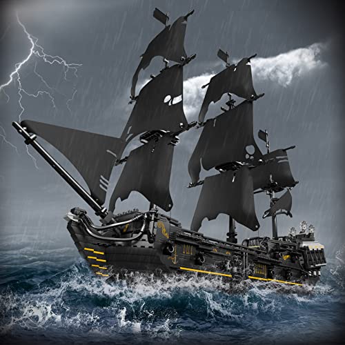 Mould King 13111 Pirates Ship Model Building Blocks Kits, Moc Black Pearl Sailboat Model Construction Set To Build, Gift For Kids Age 8+/Adult Collections Enthusiasts(2868 Pieces) #TOP1