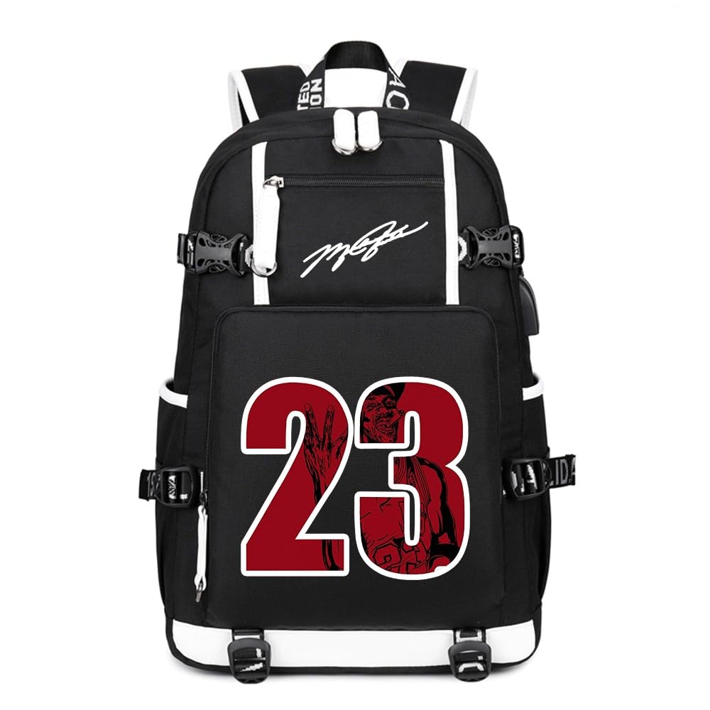 Txiujou Basketball Player 23 Student School Bag, Laptop Backpack, Ultra-Light Travel Bag, For Men And Women (Black4)